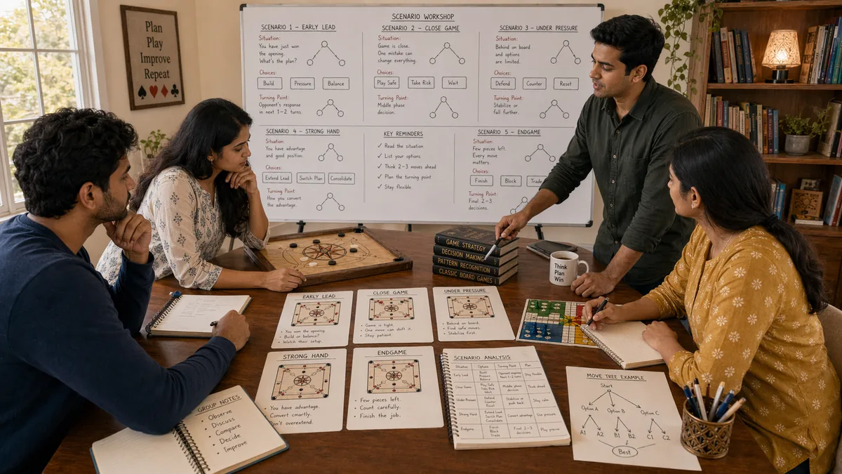 Desi game scenarios educational illustration