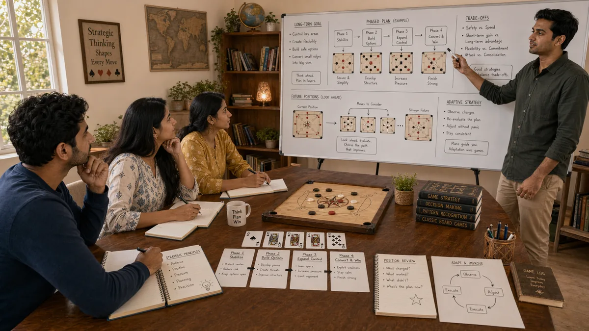 Desi game strategic thinking educational illustration