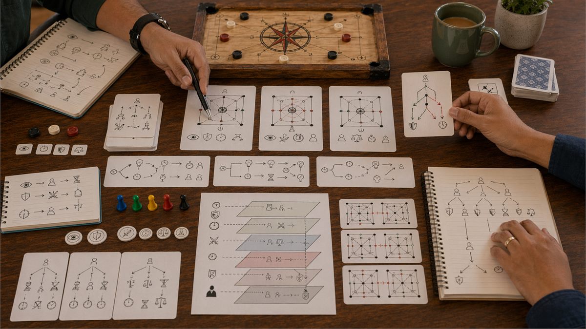 Advanced gameplay workshop with leverage, adaptation, and layered strategic notes