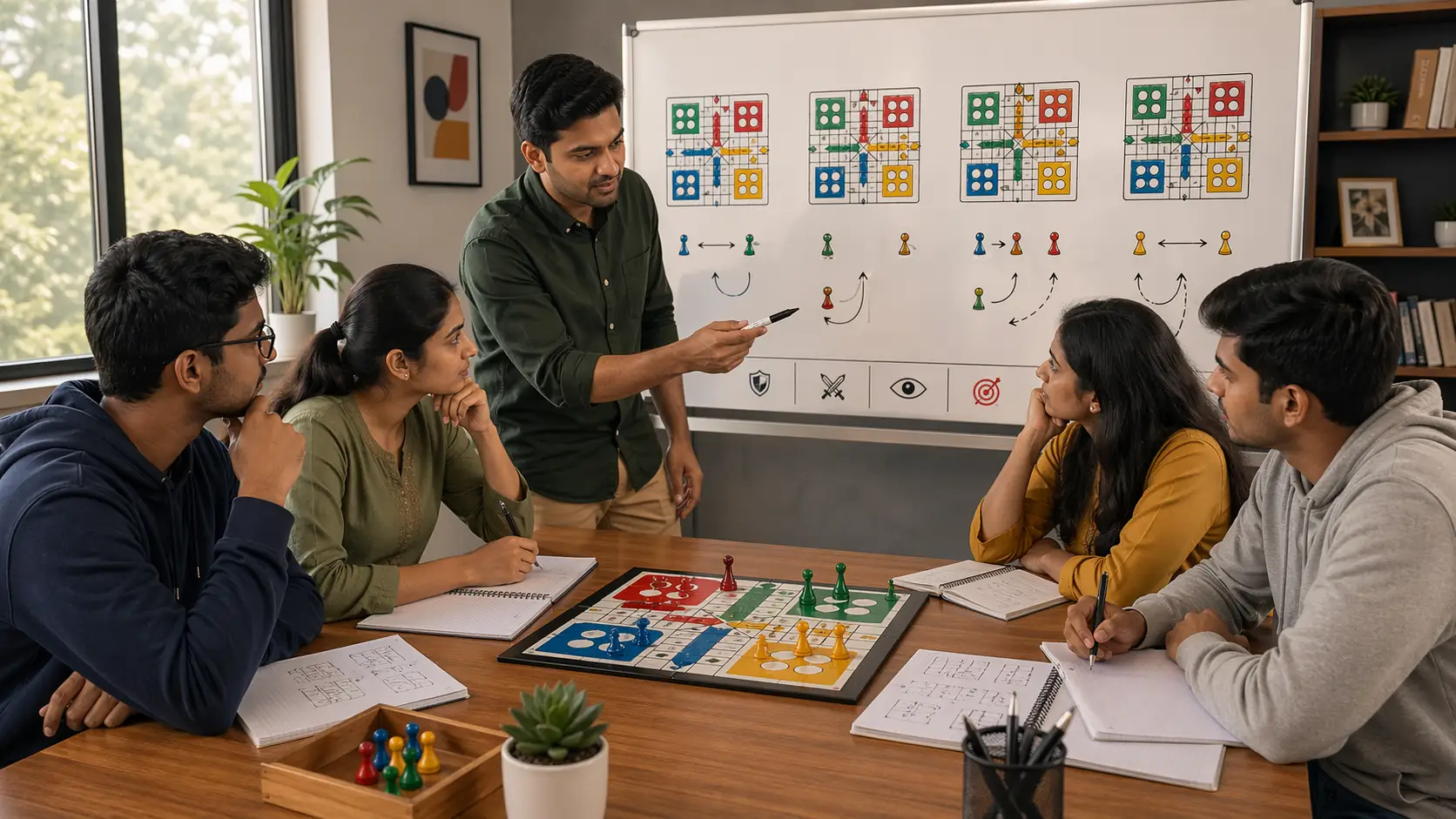 Ludo scenario training setup with board examples and practical review notes