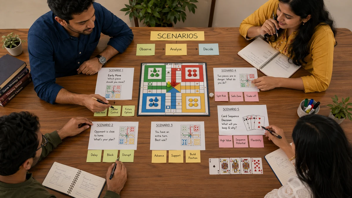 Ludo and Teen Patti scenarios illustration with examples and discussion notes