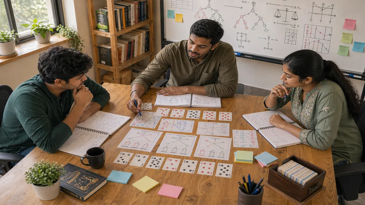Skill game risk balance learning scene